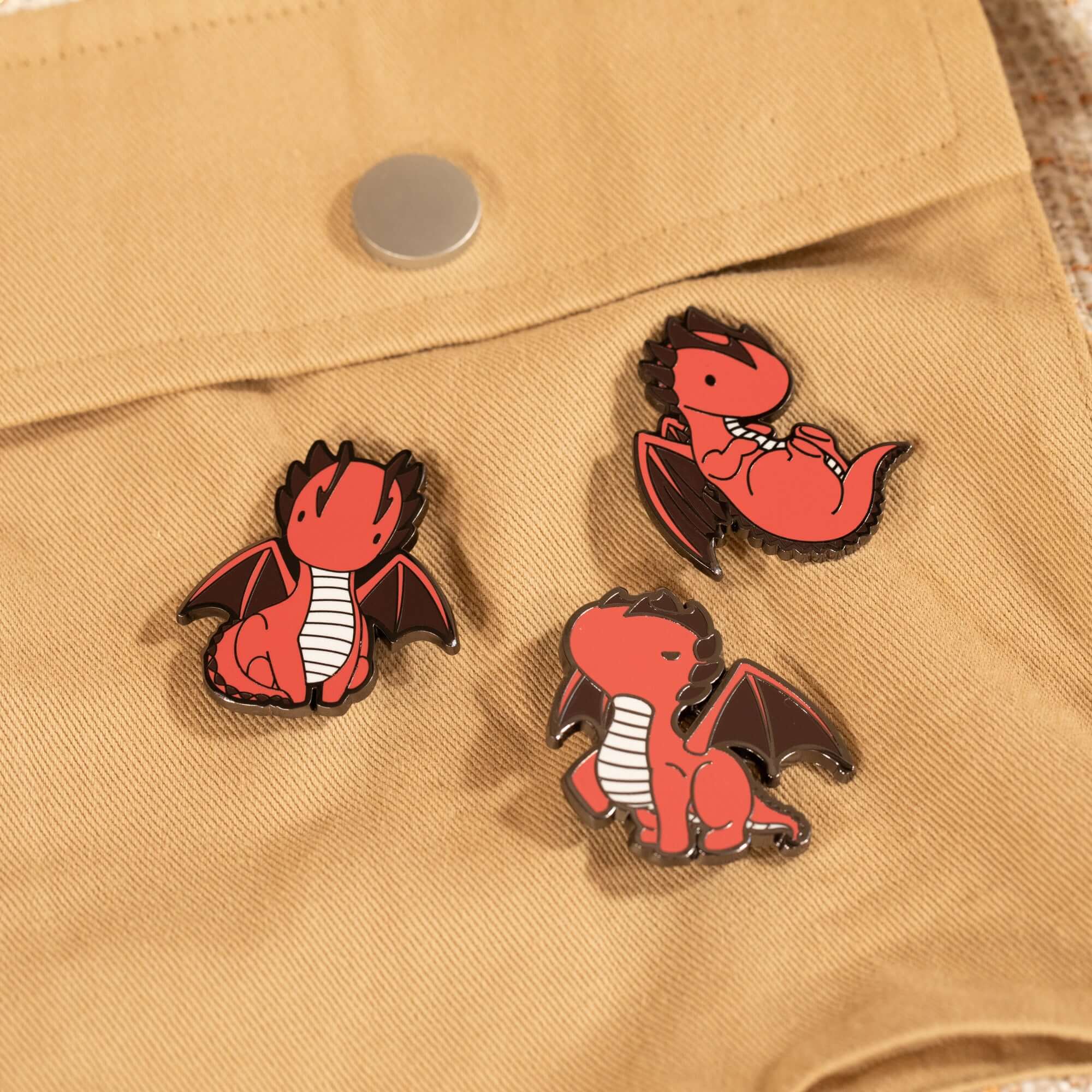 Draggi Enamel Pin - Sitting - Image 4